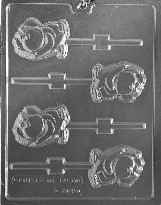 Lollipop cavities of a smiling monkey holding a banana; facial and fruit details visible.