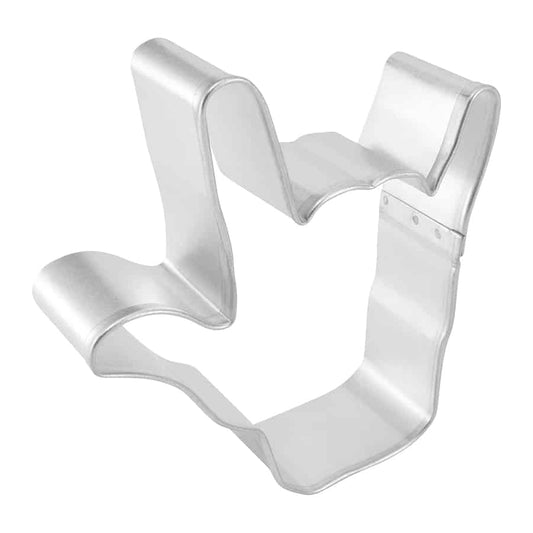 Side view of a Love Hands ASL cookie cutter, showing its depth and detailed design.