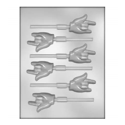 Sign language hand gestures chocolate lollipop molds, representing the American Sign Language signs for love, for educational treats or awareness events.