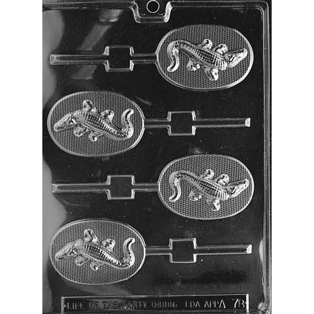 Lollipop cavities of side-view alligators showing legs and ridged backs.