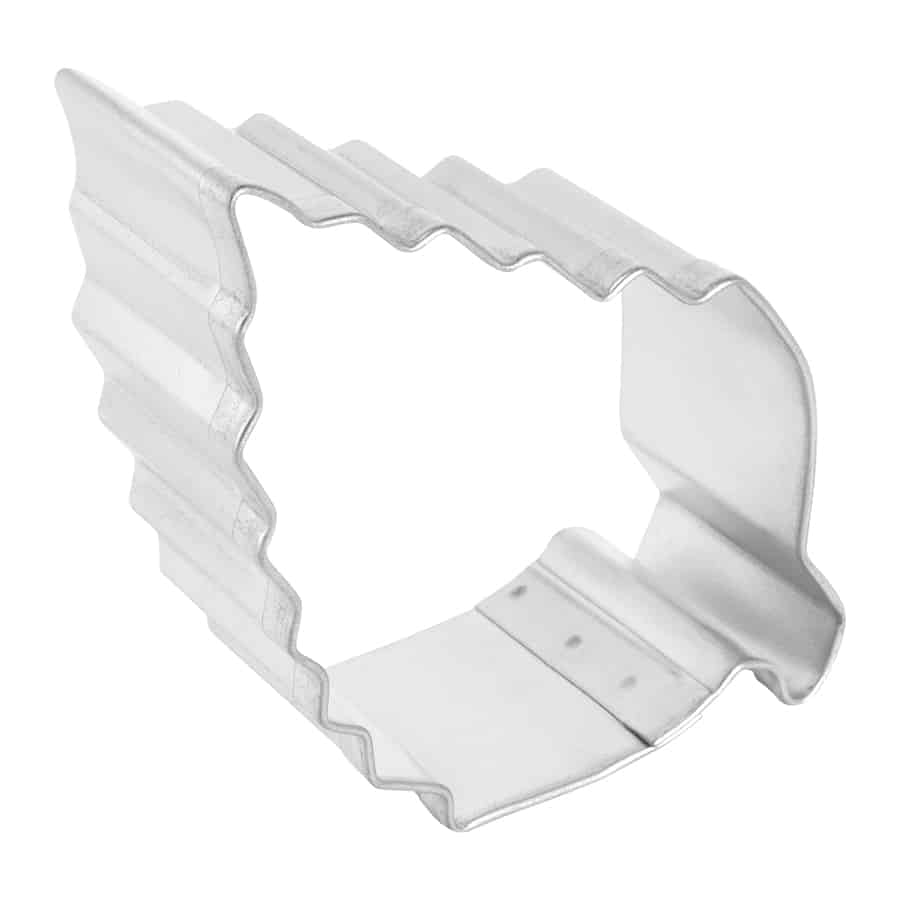 Side view of the Aspen Leaf Cookie Cutter, showcasing its sturdy metal construction.
