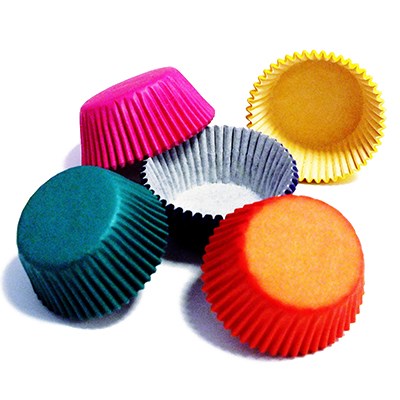 PME Carnival baking cases in vibrant colors spread out, perfect for cupcakes and party treats.