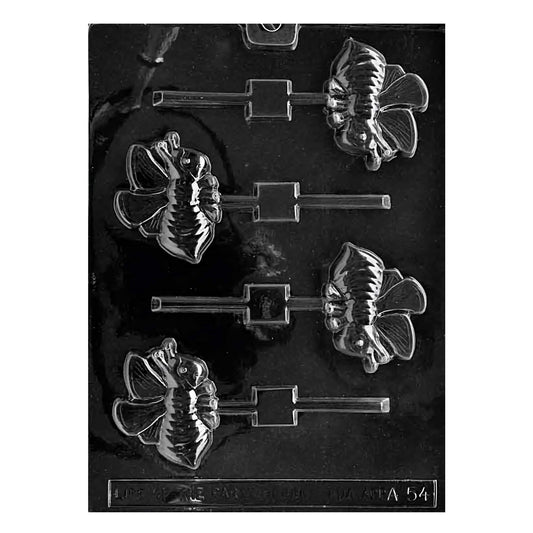 A detailed bee sucker chocolate mold, perfect for crafting whimsical lollipops that capture the essence of a bee's charm. Each cavity is designed to produce finely-shaped bees, complete with delicate wings and striped bodies, making them ideal for themed parties, springtime gatherings, or as sweet gifts.