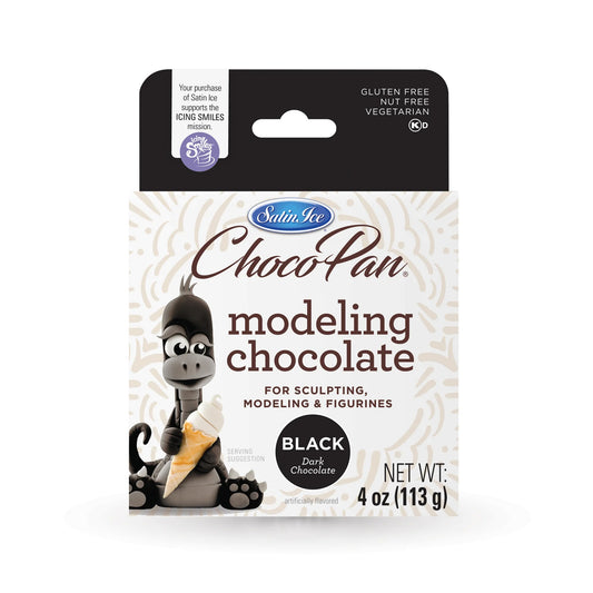 Satin Ice ChocoPan black modeling chocolate box, 4 oz, for sculpting and figurines.