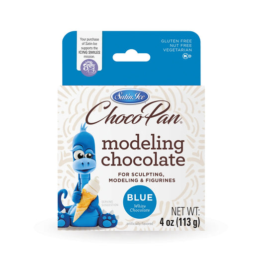 Satin Ice ChocoPan blue modeling chocolate box, 4 oz, for sculpting and modeling.