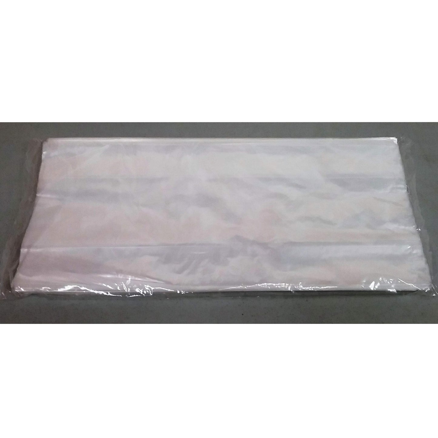 A pack of clear bread bags, dimensions 8 x 4 x 18 inches, in 1 mil thickness. The reflection on the plastic wrap indicates the smooth and glossy texture of the bags.