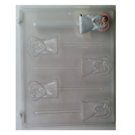 Bride And Groom With Heart Chocolate Lollipop Mold