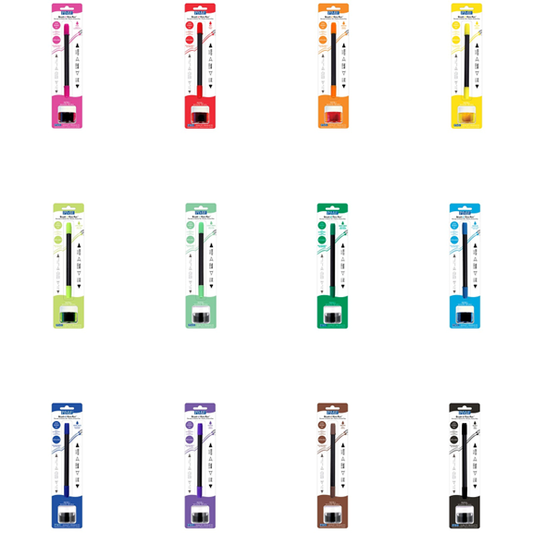 Edible ink pens with brush and fine tip in brown, packaged with refillable 8g edible ink pot, ideal for decorating fondant, gum paste, and other edible surfaces.