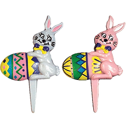 Bunny w/Easter Egg Cupcake Pick Assorted - 6 Pack