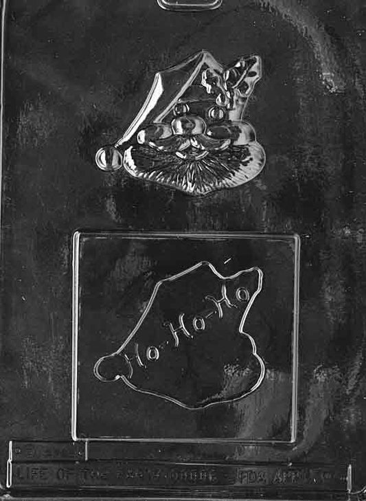 Image of HO-HO SANTA mold featuring a wide Santa face with flowing beard, big eyes, and traditional hat