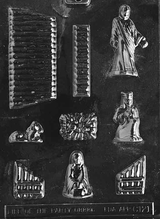 Image of NATIVITY SCENE mold showing several figures in traditional poses including baby, parents, and animals
