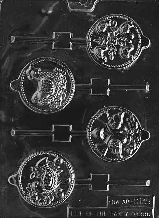 Image of 12 DAYS OF Christmas POP 1–4 mold with small festive icons representing first four verses of song