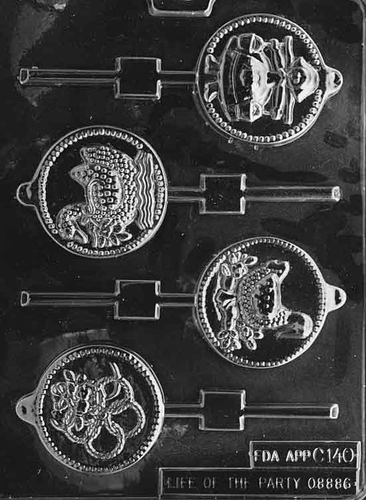 Image of 12 DAYS OF Christmas POP 5–8 mold featuring symbols from song’s middle verses like rings and birds