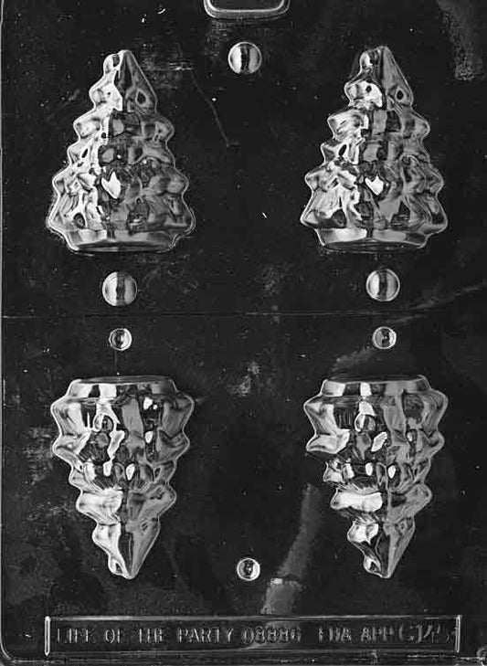 Image of 3D TREE mold showing upright tree shape with ridged layers mimicking pine branches