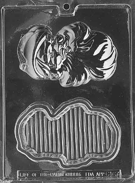 Image of SANTA POUR BOX mold featuring side-profile Santa with hat and detailed beard