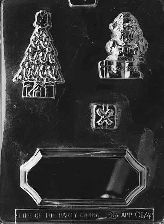 Image of CHRISTMAS CENTERPIECE mold showing layered design with holiday shapes and accents
