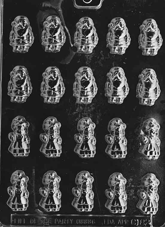 Image of Bite-Sized MR. AND MRS. CLAUS mold with two small character cavities side-by-side