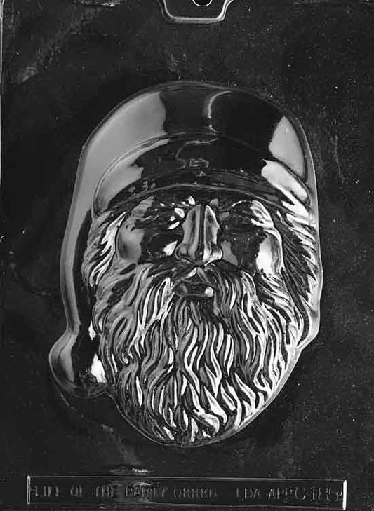Image of LARGE SANTA HEAD mold with detailed beard, hat, and full face expression