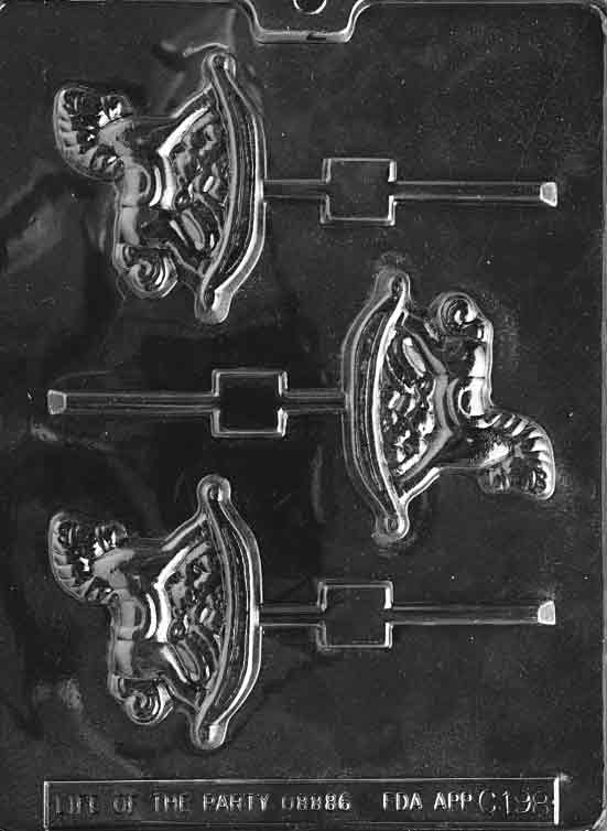 ROCKING HORSE Lollipop mold featuring a stylized toy horse in profile