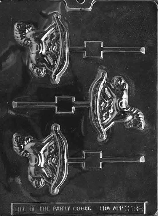 ROCKING HORSE Lollipop mold featuring a stylized toy horse in profile