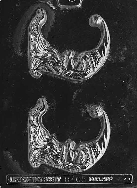 Chocolate mold shaped like Santa in a half-moon design