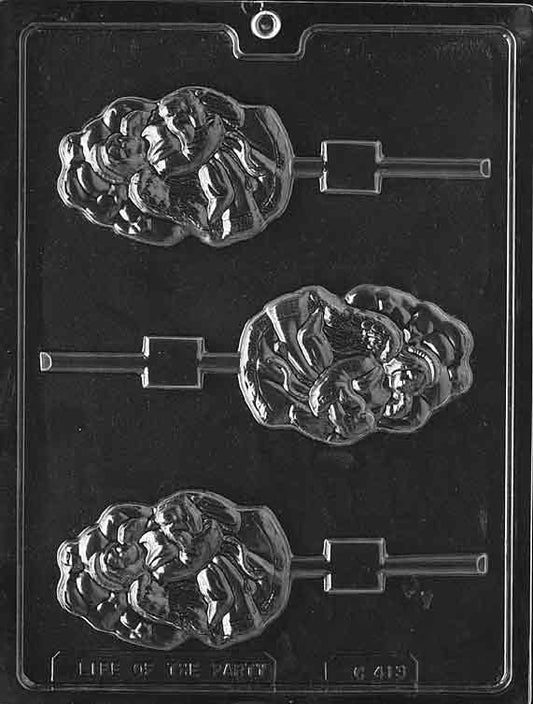 Chocolate mold showing a graceful angel with wings and halo