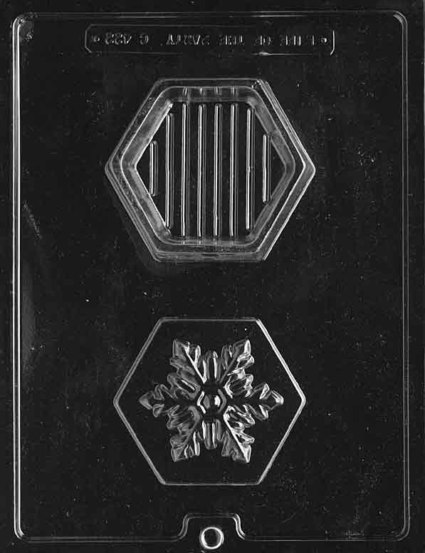 Mold with snowflake pattern for creating chocolate box
