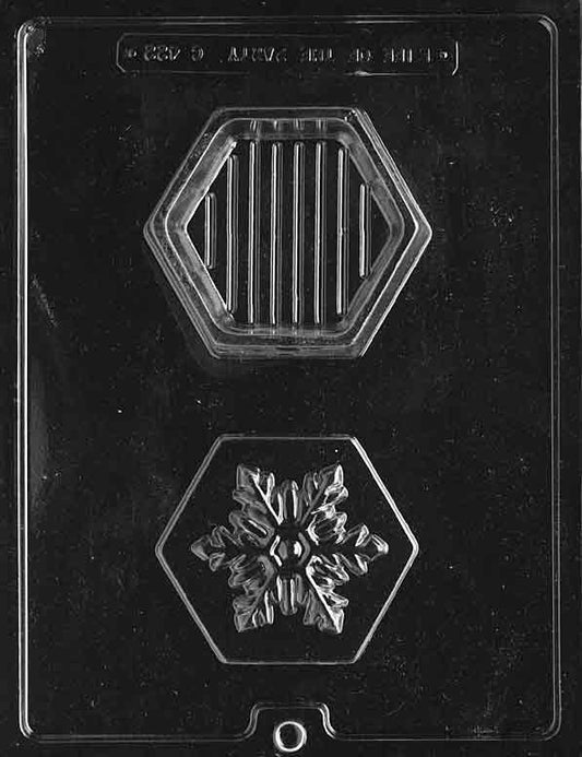 Mold with snowflake pattern for creating chocolate box