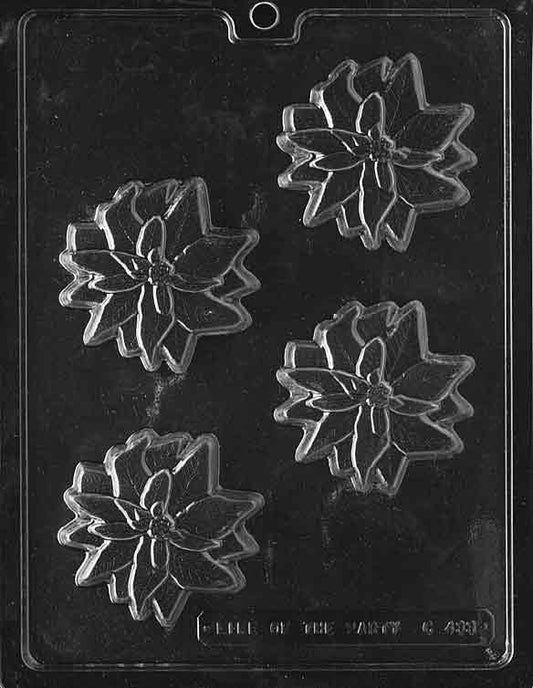 Mold shaped like a poinsettia flower with petal detail