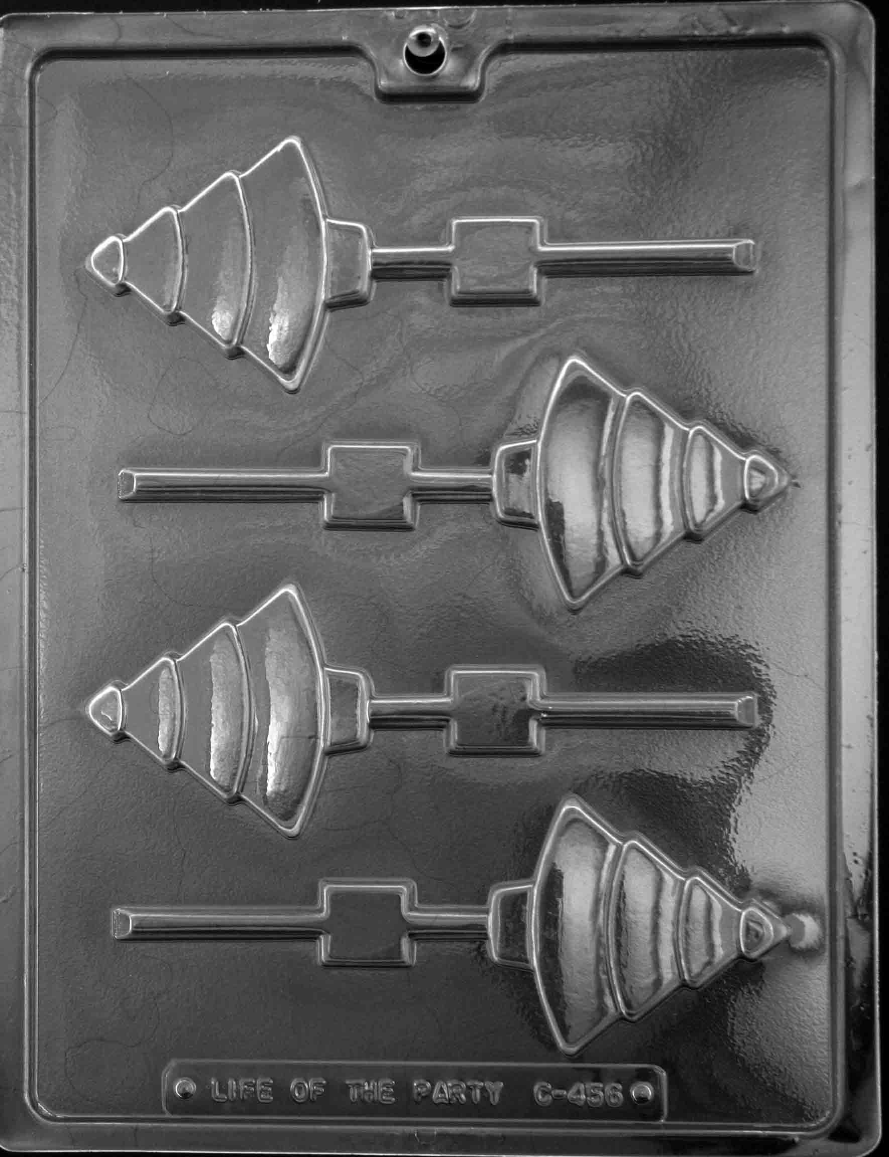 Lollipop mold shaped like a Christmas tree
