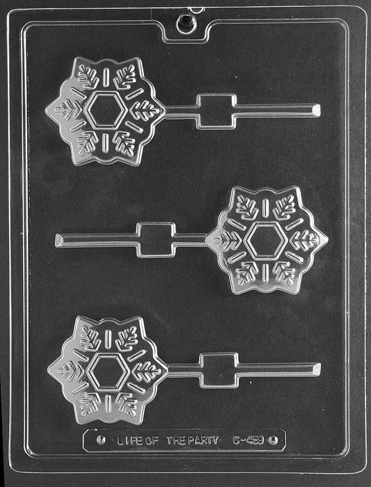 Snowflake-shaped chocolate lollipop mold