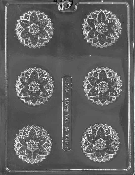 Poinsettia flower-shaped chocolate cookie mold