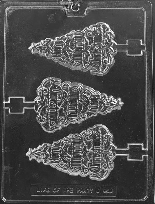 Chocolate Lollipop mold with holiday greeting