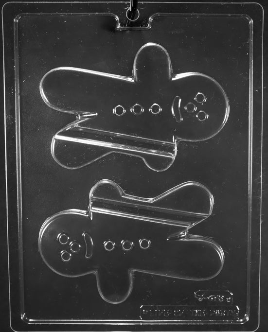 Gingerbread chocolate mold with built-in candy cane slot
