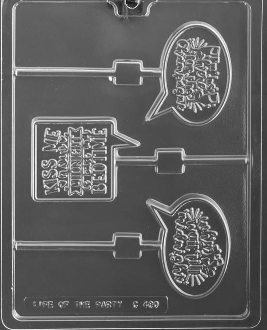 Chocolate Lollipop mold with New Year's messages