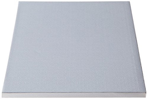 White square cake drum with 1/2 inch thickness and coated embossed foil surface, designed for elegant and sturdy cake display.