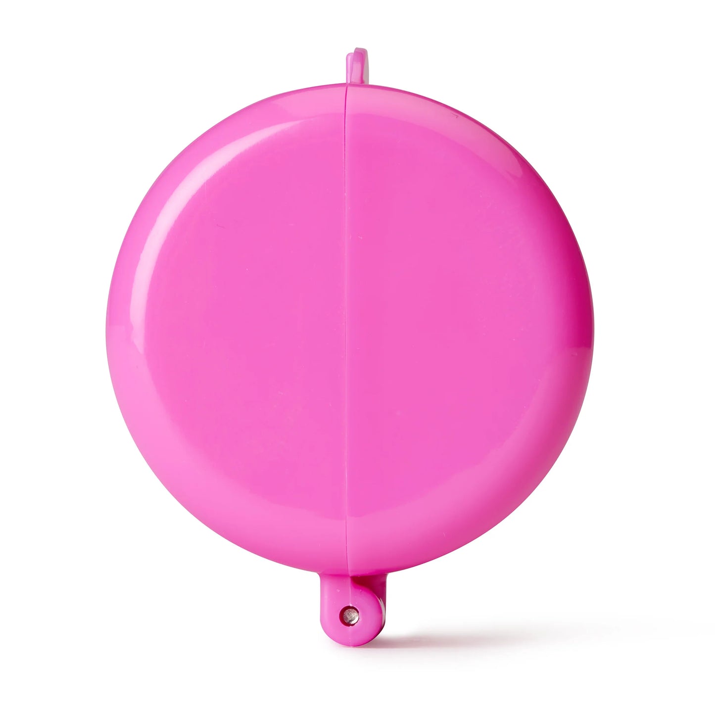 Top-down view of pink double-tier cake pop mold, highlighting its symmetrical round design and seamless construction.