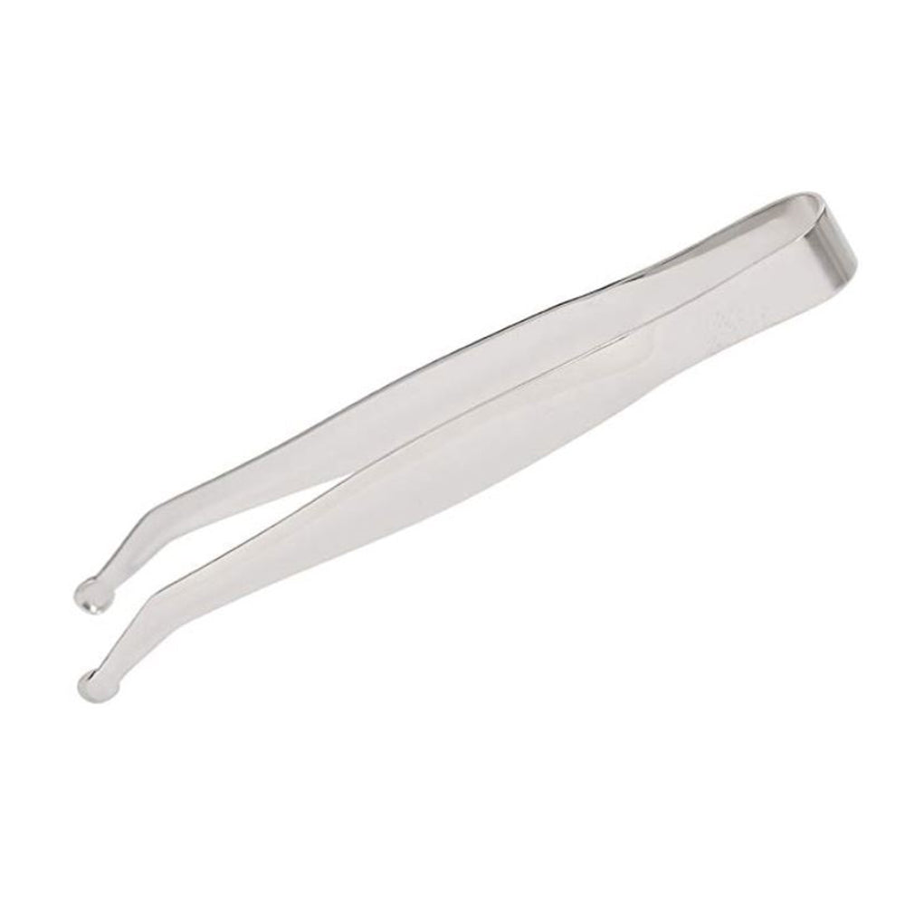 Stainless steel cake decorating tweezers designed for precision placement of small decorations, dishwasher safe for easy cleaning.