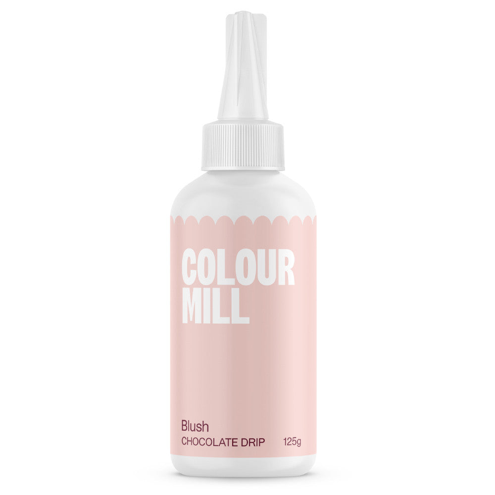 Colour Mill Blush Cake Drip in a 125 g white squeeze bottle with a pointed nozzle and soft blush pink label on a white background.