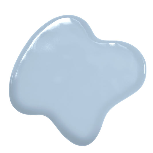 Swatch of Colour Mill Blue Bell Oil Blend food coloring showing a soft, cool grey-blue tone with a satin finish