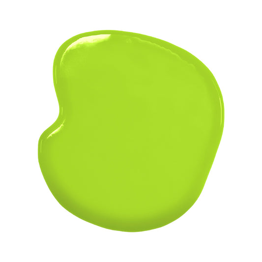 Swatch of Colour Mill Lime oil-based food color showing a vibrant citrus green hue.