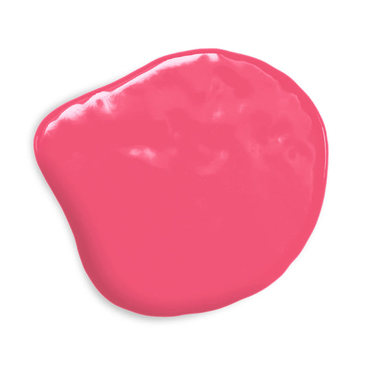 Bright pink-red food color swatch of Colour Mill Oil Blend in Melon, showcasing its glossy tropical hue.