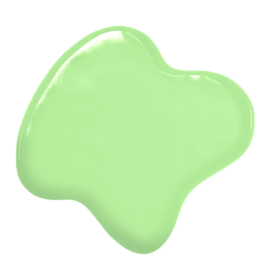 Swatch of Colour Mill Mint Oil Blend showing a pastel green hue with soft yellow undertones for cake decorating