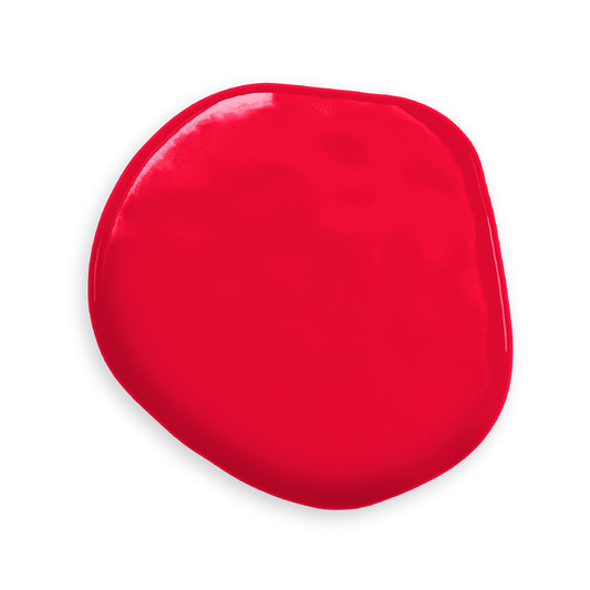 Oil-based red food color swatch showing the rich, vibrant hue of Colour Mill Red pigment for baking use.