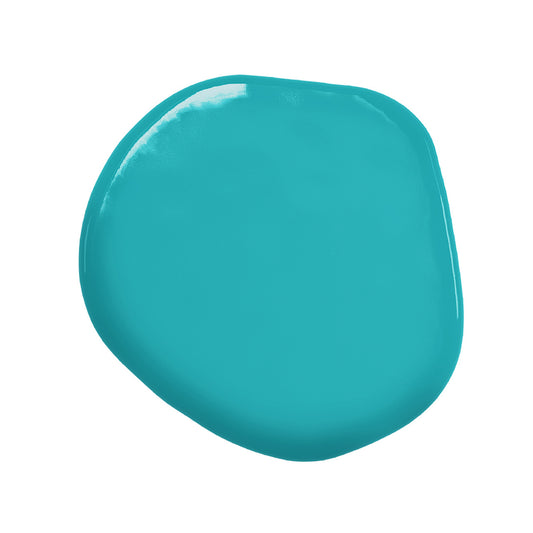 Bright teal oil-based food color smear showing Colour Mill Teal pigment