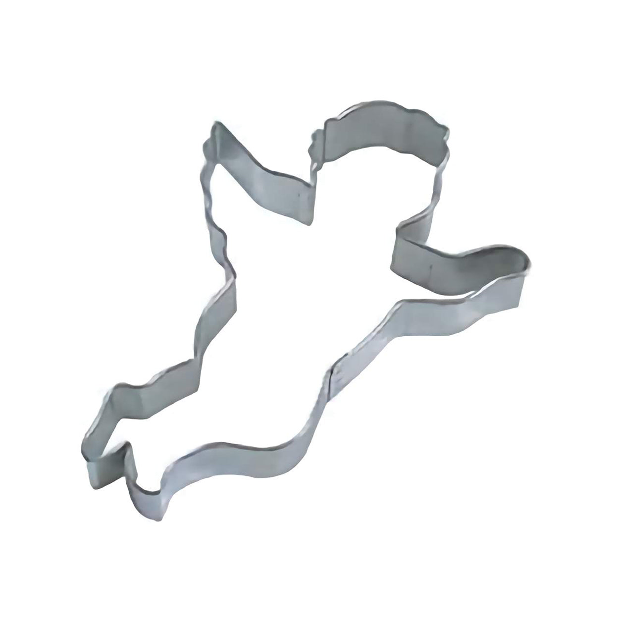 Steel cupid-shaped cookie cutter, 4.5 inches in size, perfect for making Valentine's Day or wedding-themed cookies.