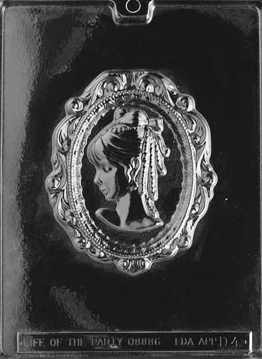 Large cameo chocolate mold with profile design