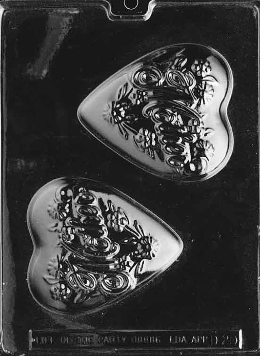 Deep chocolate heart mold with Mother message