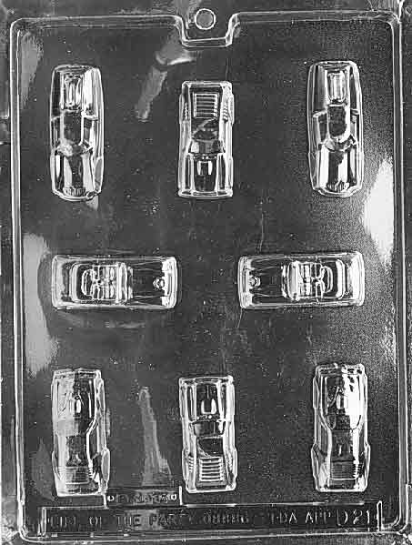 Small chocolate mold with car shapes