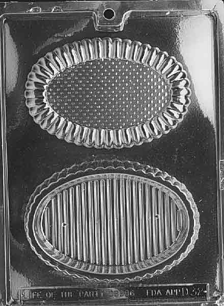 Oval-shaped chocolate mold ideal for filled treats